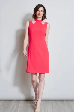 Elie Tahari Dresses & Jumpsuits|Sleeveless Dresses-Mock Neck Cut Out Dress WILDSTRAWBERRY