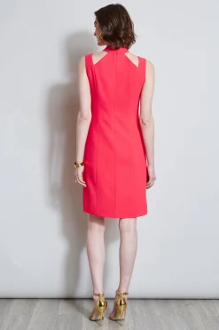 Elie Tahari Dresses & Jumpsuits|Sleeveless Dresses-Mock Neck Cut Out Dress WILDSTRAWBERRY