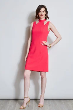 Elie Tahari Dresses & Jumpsuits|Sleeveless Dresses-Mock Neck Cut Out Dress WILDSTRAWBERRY
