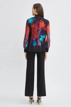 Elie Tahari Tops & Sweaters-Mock Neck Studio Floral Shirt MULTI