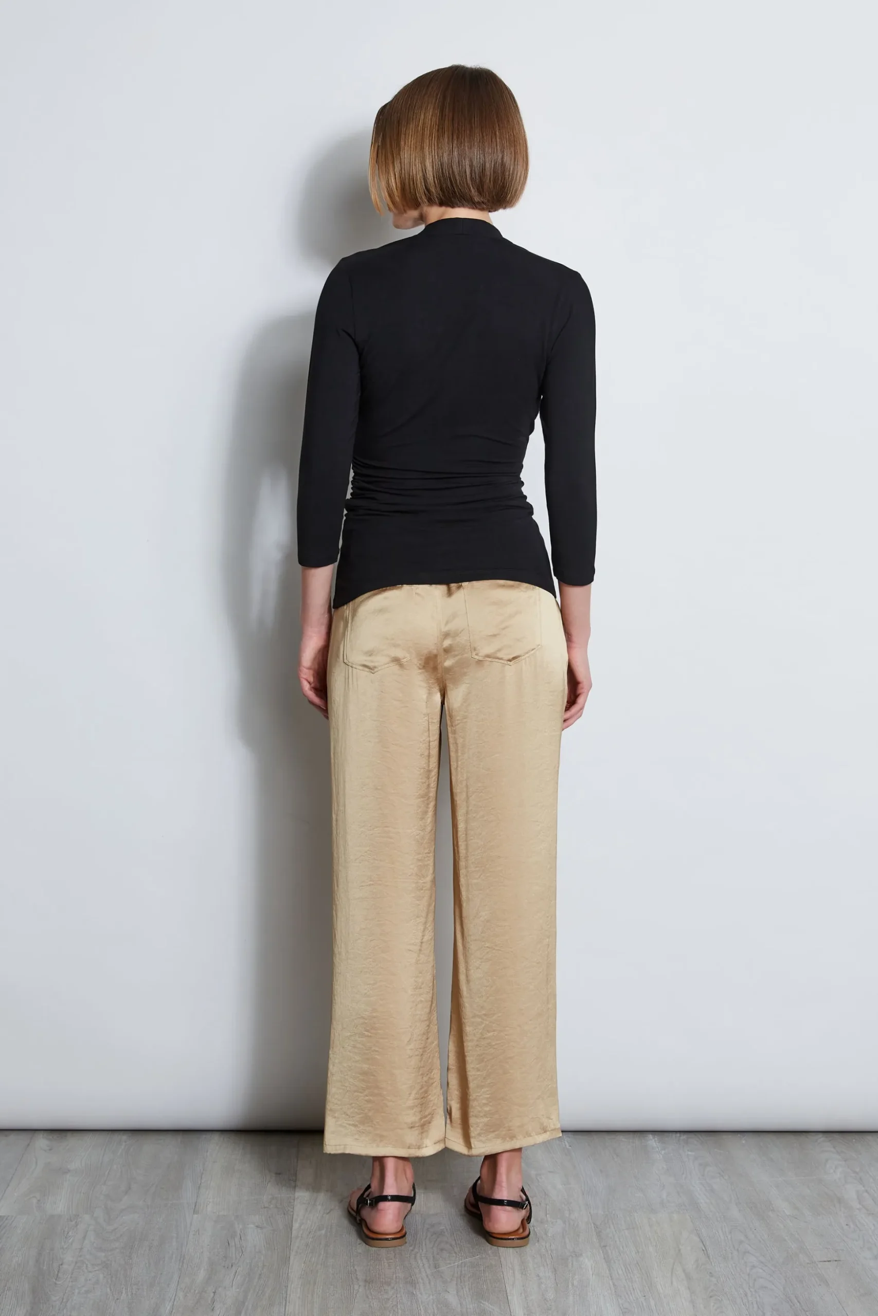 Elie Tahari Tops & Sweaters-Mock Wrap Knit BLACK