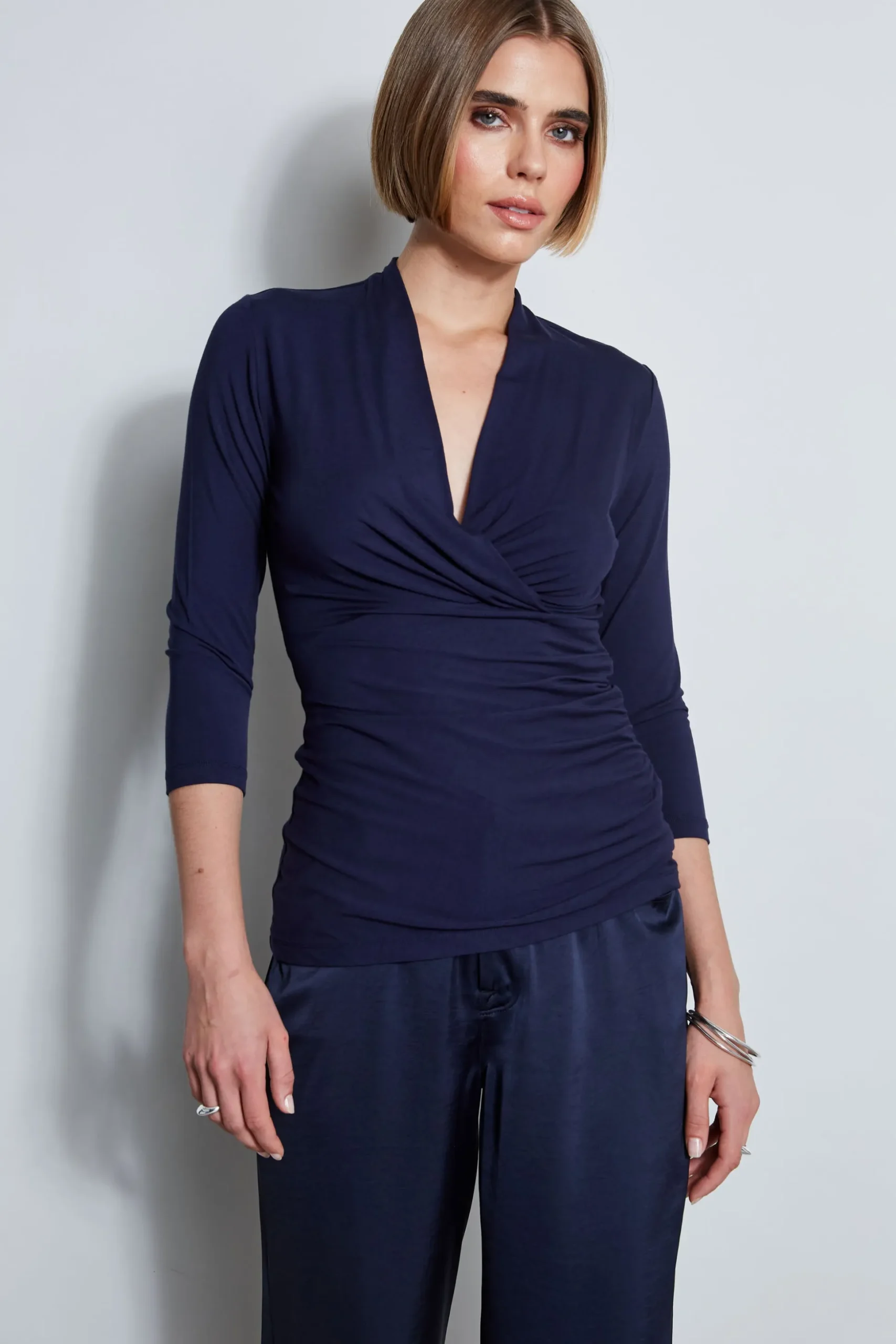 Elie Tahari Tops & Sweaters-Mock Wrap Knit STARGAZER