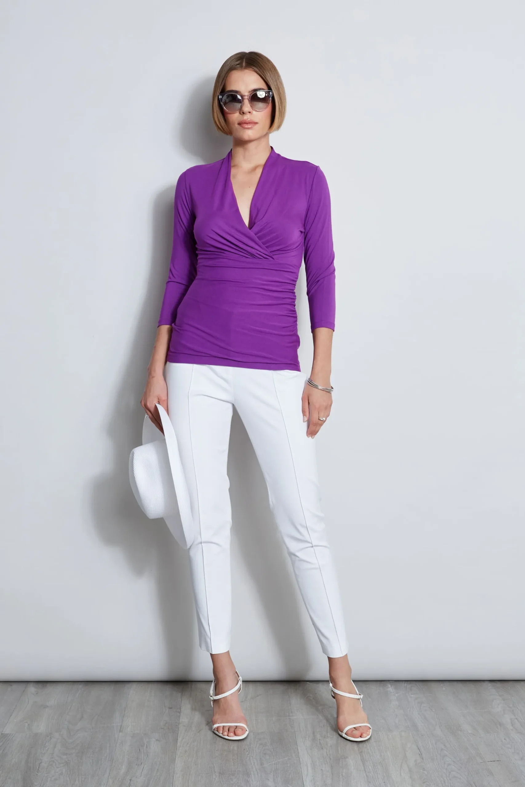 Elie Tahari Tops & Sweaters-Mock Wrap Knit BERRY