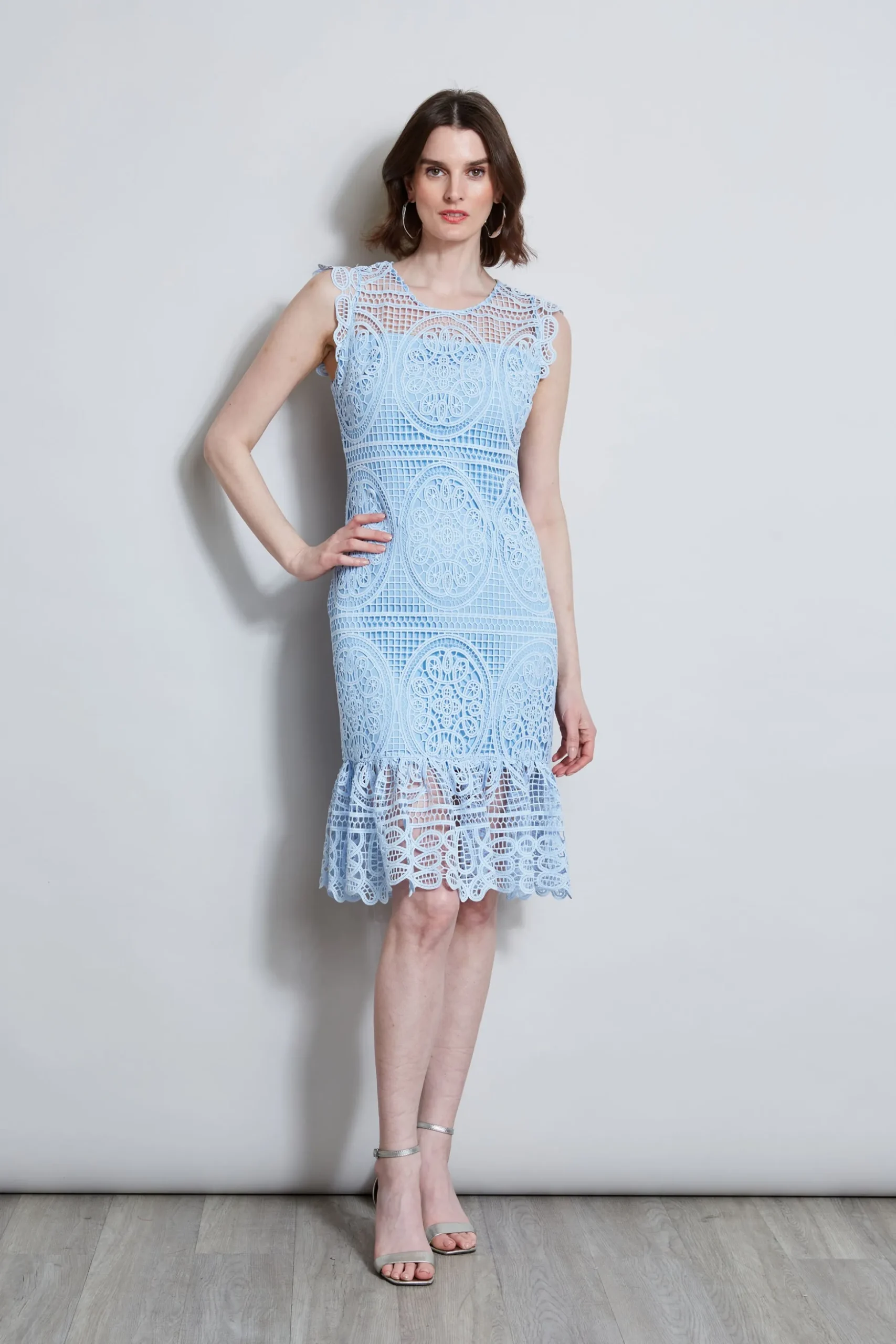 Elie Tahari Dresses & Jumpsuits|Sleeveless Dresses-Mosaic Lace Dress POOLBLUE