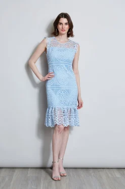 Elie Tahari Dresses & Jumpsuits|Sleeveless Dresses-Mosaic Lace Dress POOLBLUE