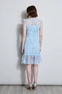 Elie Tahari Dresses & Jumpsuits|Sleeveless Dresses-Mosaic Lace Dress POOLBLUE