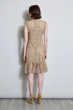 Elie Tahari Dresses & Jumpsuits|Sleeveless Dresses-Mosaic Lace Dress SANDCASTLE