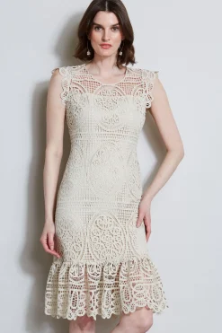 Elie Tahari Dresses & Jumpsuits|Sleeveless Dresses-Mosaic Lace Dress FLOUR