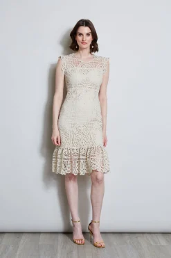 Elie Tahari Dresses & Jumpsuits|Sleeveless Dresses-Mosaic Lace Dress FLOUR