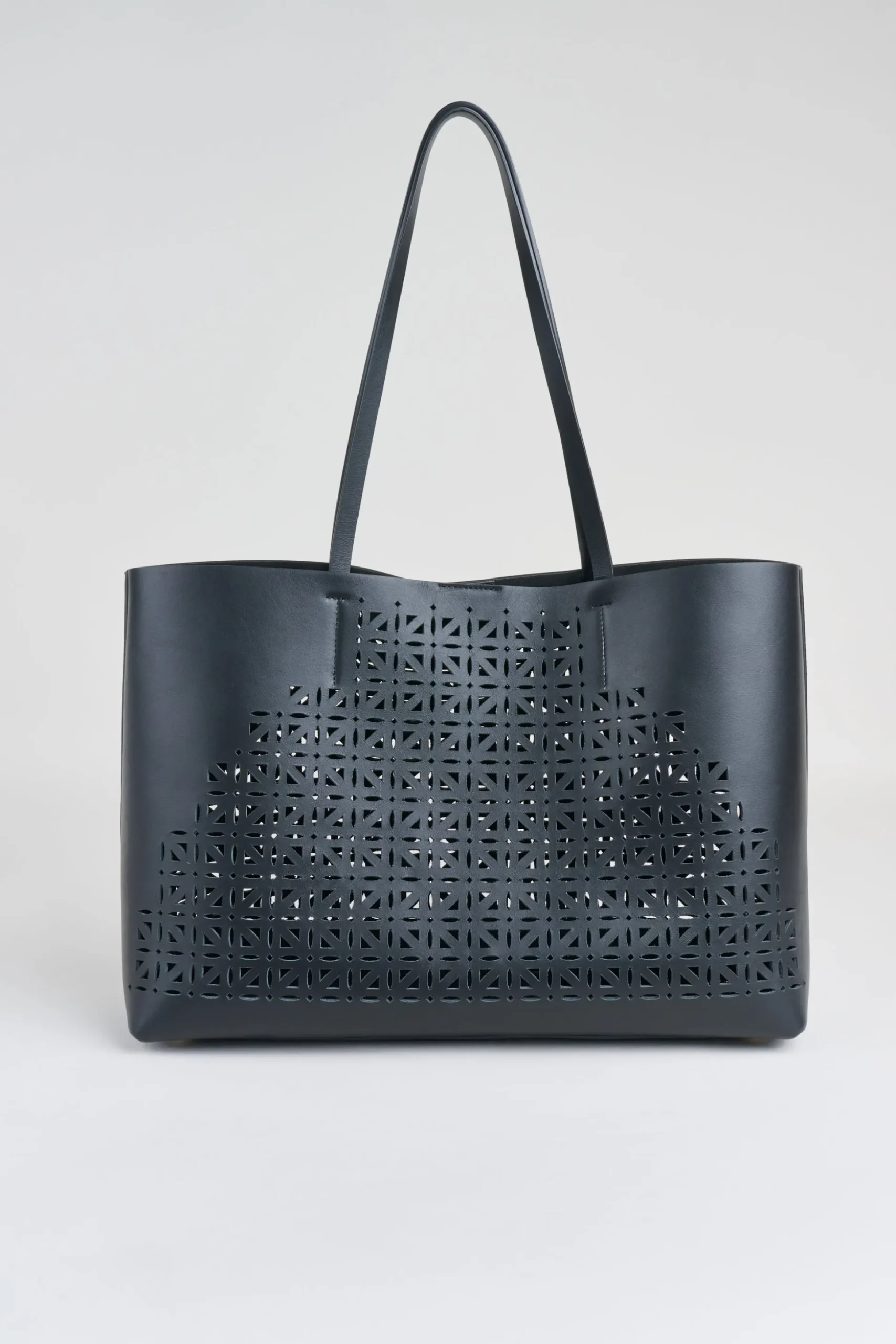 Elie Tahari Fragrance|Gloves-Nappa Leather Lasercut Tote BLACK