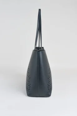 Elie Tahari Fragrance|Gloves-Nappa Leather Lasercut Tote BLACK