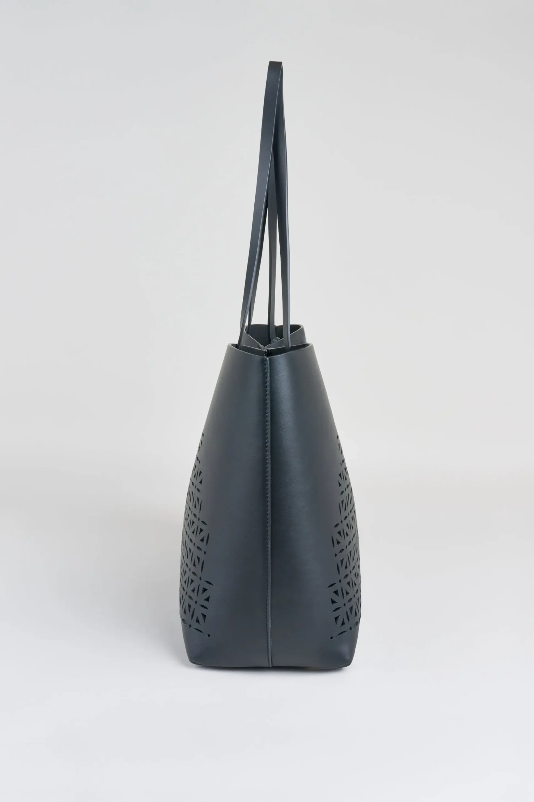 Elie Tahari Fragrance|Gloves-Nappa Leather Lasercut Tote BLACK
