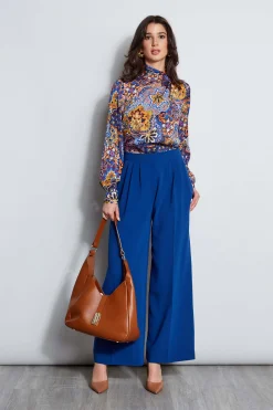 Elie Tahari Tops & Sweaters-Night Garden Silk Draped Shirt NIGHTGARDENPRINT