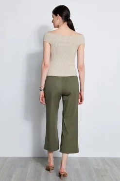 Elie Tahari Tops & Sweaters-Off Shoulder Rib Sweater SAND