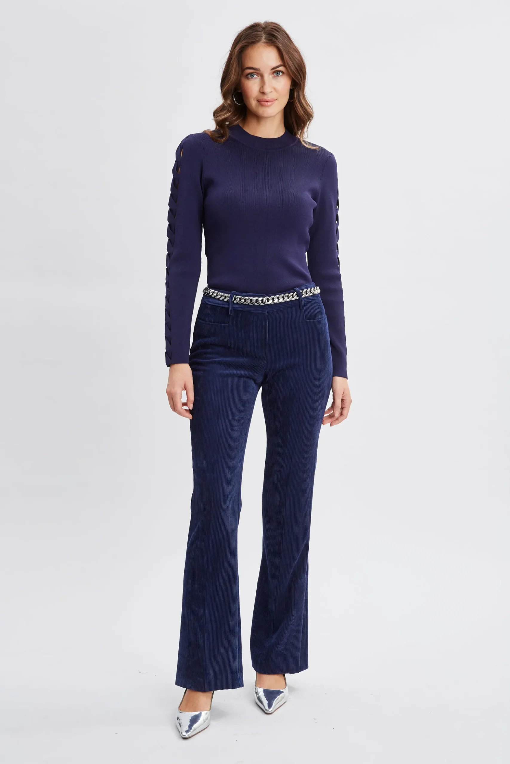 Elie Tahari Tops & Sweaters-Openwork Sleeve Sweater STARGAZER