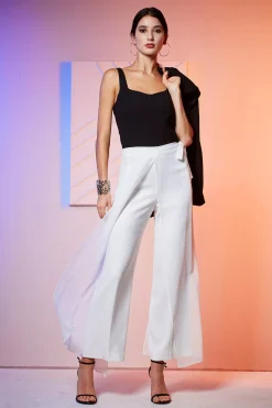 Elie Tahari Bottoms-Overlay Pant FOAM