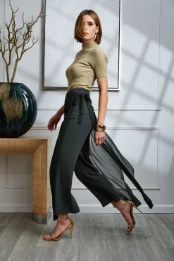 Elie Tahari Bottoms-Overlay Pant CAMOUFLAGE