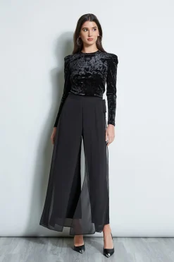 Elie Tahari Bottoms-Overlay Pant BLACK