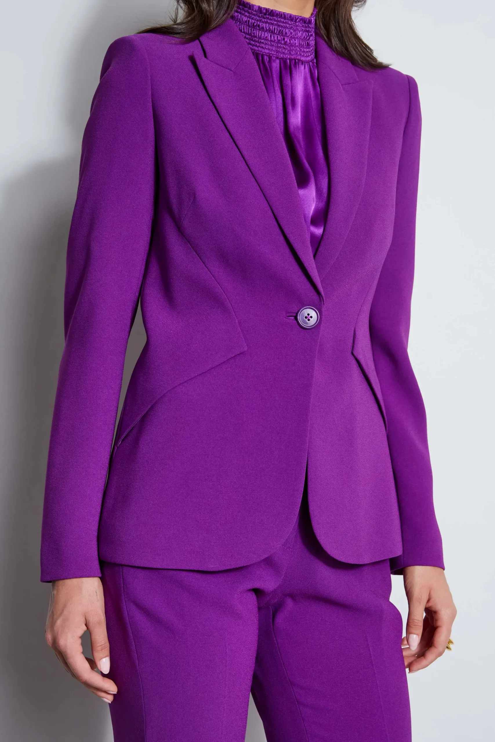 Elie Tahari Jackets & Blazers|Suiting-Panel Single Button Blazer BERRY