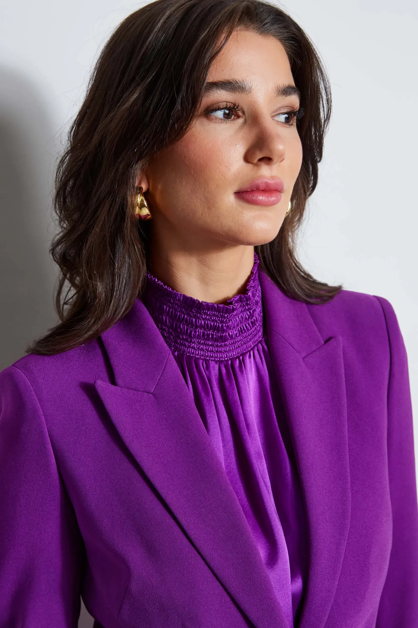 Elie Tahari Jackets & Blazers|Suiting-Panel Single Button Blazer BERRY