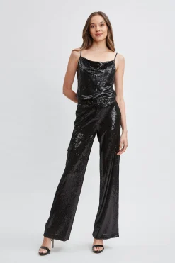 Elie Tahari Tops & Sweaters-Pave Sequin Cami BLACK