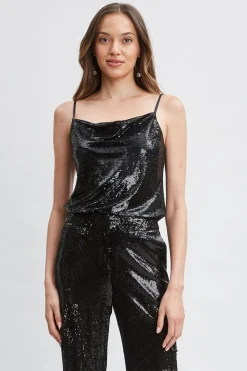 Elie Tahari Tops & Sweaters-Pave Sequin Cami BLACK
