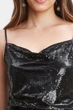 Elie Tahari Tops & Sweaters-Pave Sequin Cami BLACK