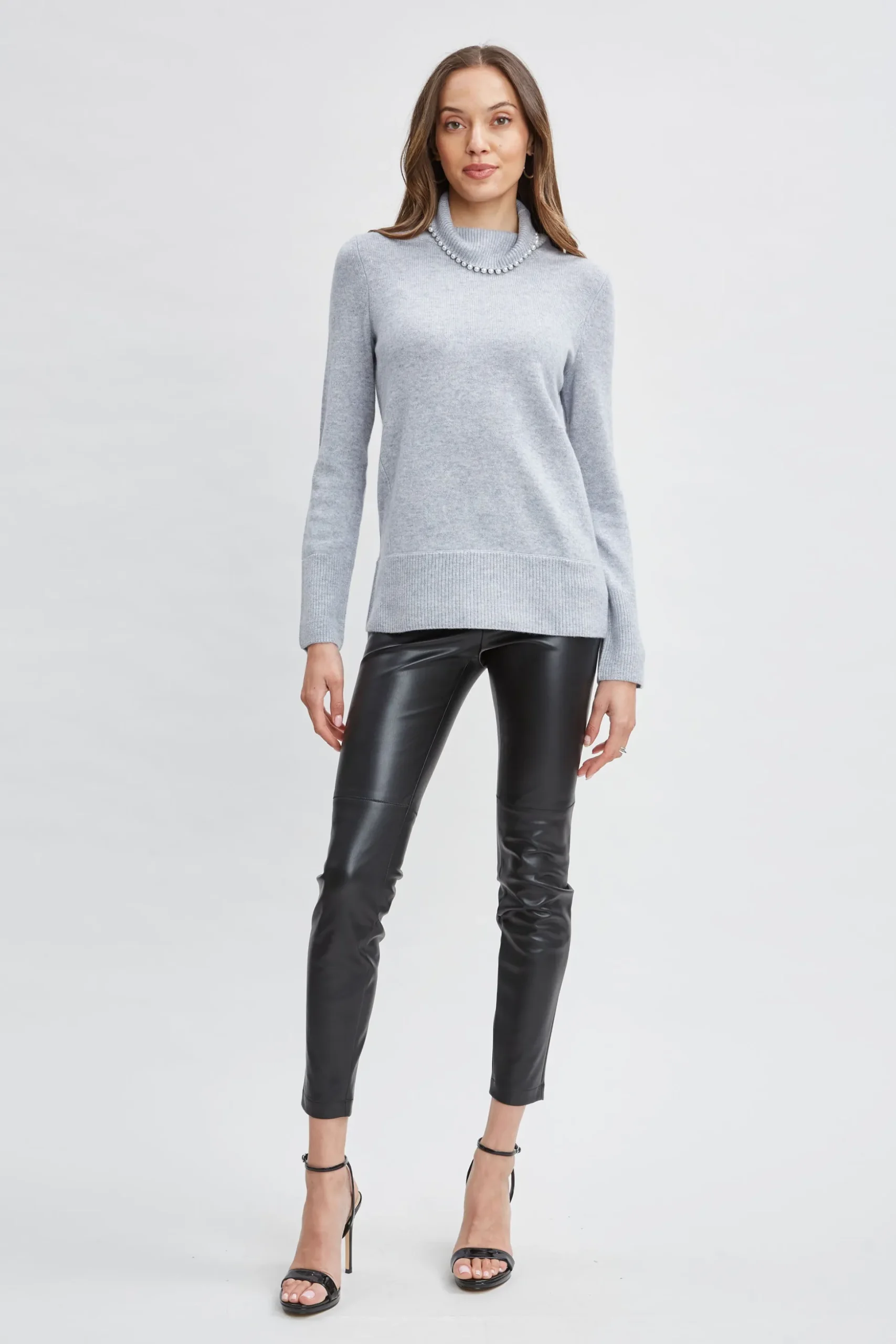 Elie Tahari Tops & Sweaters-Pearl Turtleneck Cashmere Wool Sweater MARBLE