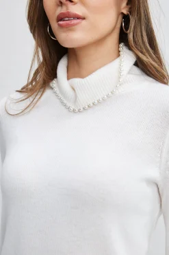 Elie Tahari Tops & Sweaters-Pearl Turtleneck Cashmere Wool Sweater SNOW