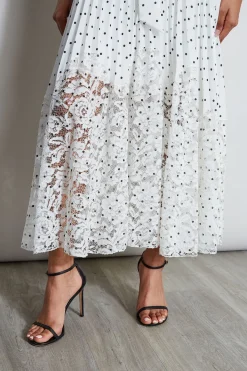 Elie Tahari Dresses & Jumpsuits|Maxi Dresses-Pin Dot Halter Dress SkyWhite