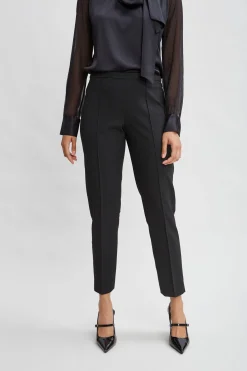 Elie Tahari Bottoms|Suiting-Pintuck Slim Pant BLACK