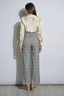 Elie Tahari Bottoms-Plaid Belted Pant ANGIEPLAID