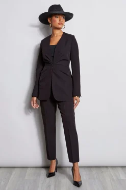 Elie Tahari Jackets & Blazers-Pleat Detail Blazer NOIR