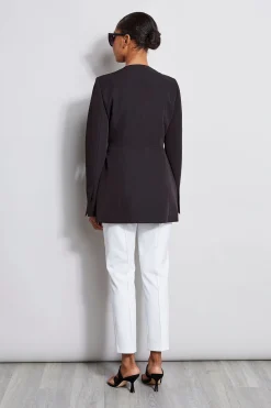 Elie Tahari Jackets & Blazers-Pleat Detail Blazer NOIR