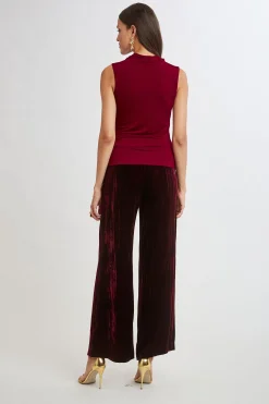 Elie Tahari Tops & Sweaters-Pleat Detail Matte Jersey Knit SANGRIA