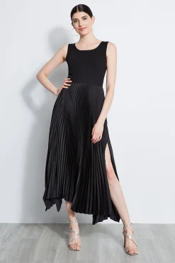 Elie Tahari Dresses & Jumpsuits|Sleeveless Dresses-Pleated Midi Dress NOIR