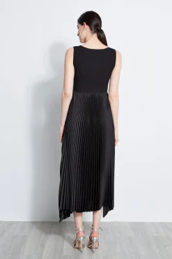 Elie Tahari Dresses & Jumpsuits|Sleeveless Dresses-Pleated Midi Dress NOIR