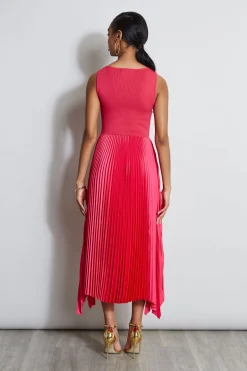 Elie Tahari Dresses & Jumpsuits|Midi Dresses-Pleated Midi Dress ISLANDPINK