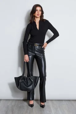 Elie Tahari Tops & Sweaters-Pleated Neck Knit BLACK