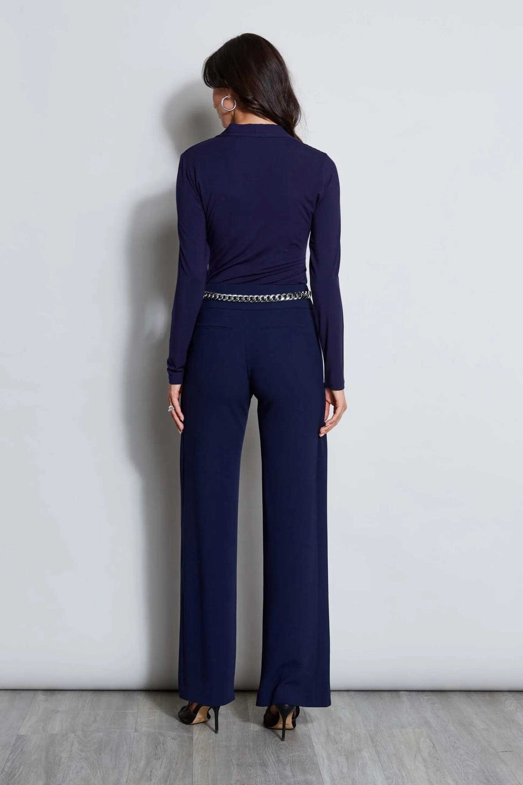 Elie Tahari Tops & Sweaters|Suiting-Pleated Neck Knit GALAXYNAVY