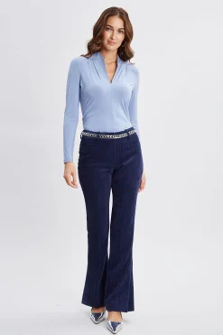 Elie Tahari Tops & Sweaters-Pleated Neck Knit BLUEFROST