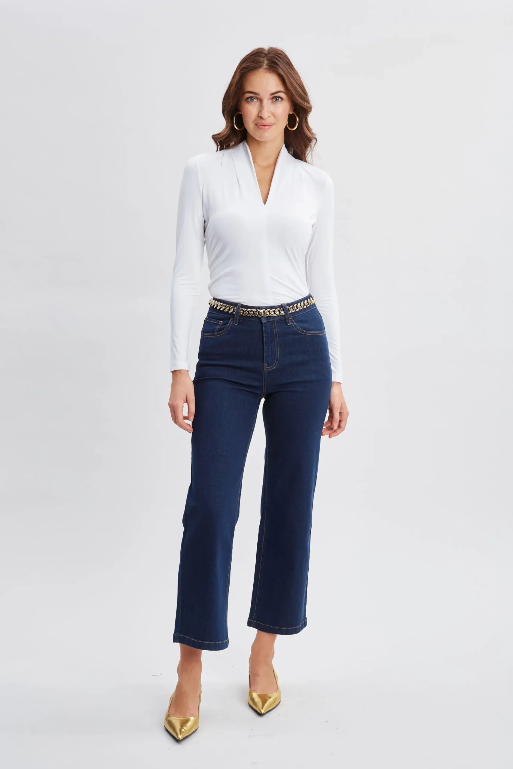 Elie Tahari Tops & Sweaters-Pleated Neck Knit WHITE