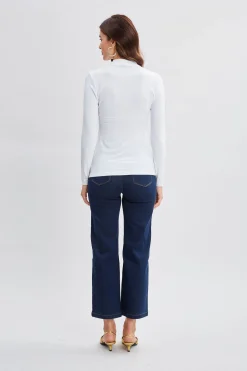 Elie Tahari Tops & Sweaters-Pleated Neck Knit WHITE
