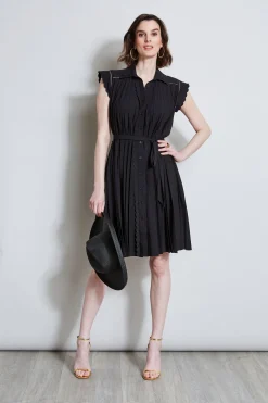 Elie Tahari Dresses & Jumpsuits-Pleated Scallop Dress NOIR