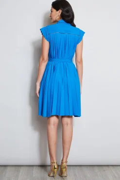 Elie Tahari Dresses & Jumpsuits-Pleated Scallop Dress BLUEIVY