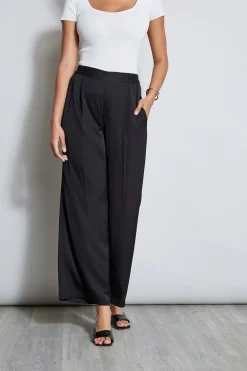 Elie Tahari Bottoms-Pleated Silk Pant NOIR