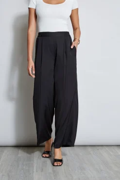 Elie Tahari Bottoms-Pleated Silk Pant NOIR