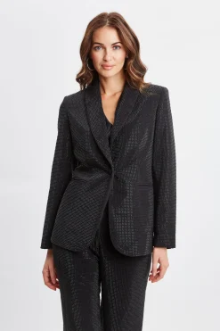 Elie Tahari Jackets & Blazers|Suiting-Rhinestone Embellished Blazer Noir