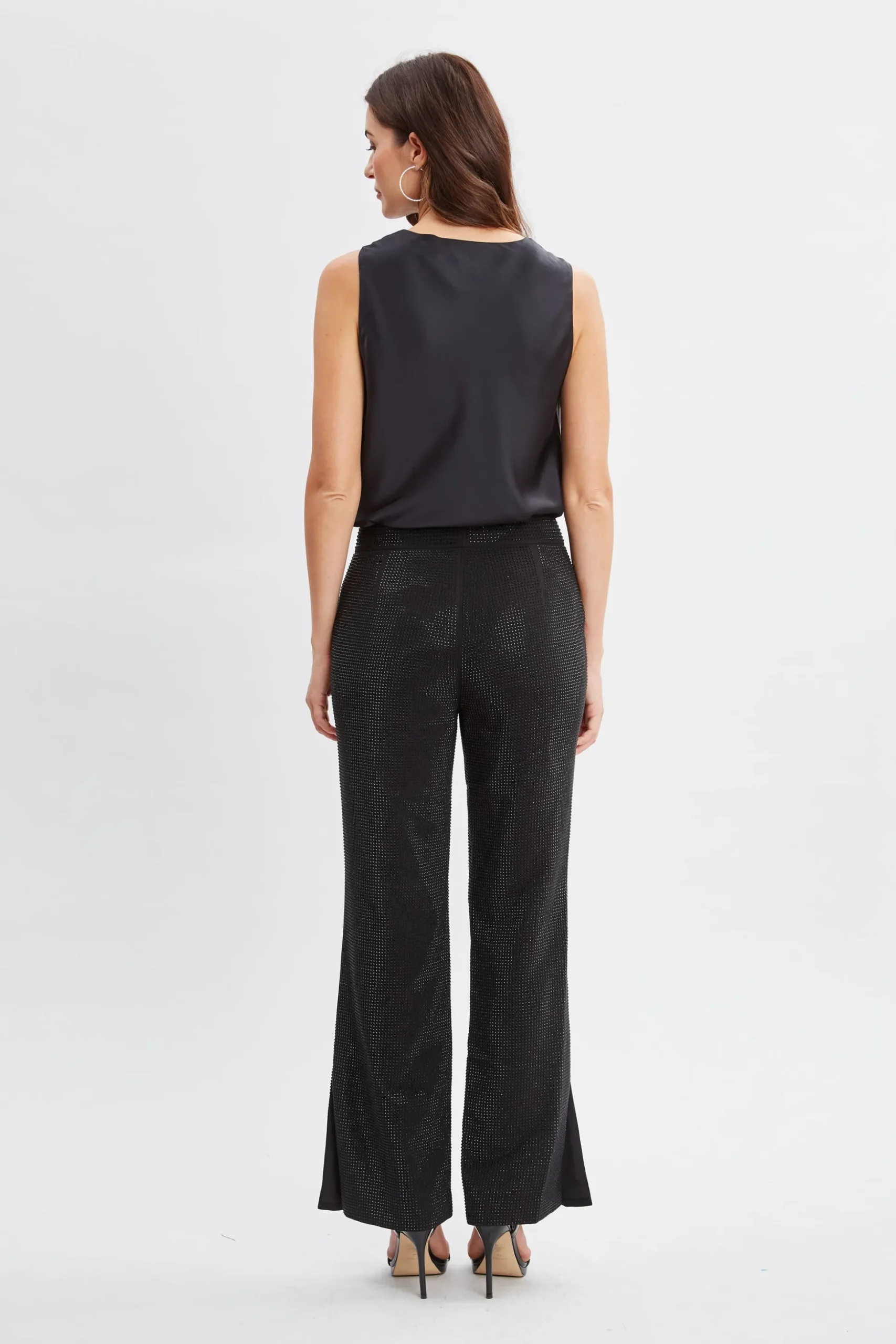 Elie Tahari Bottoms|Suiting-Rhinestone Embellished Pants Noir
