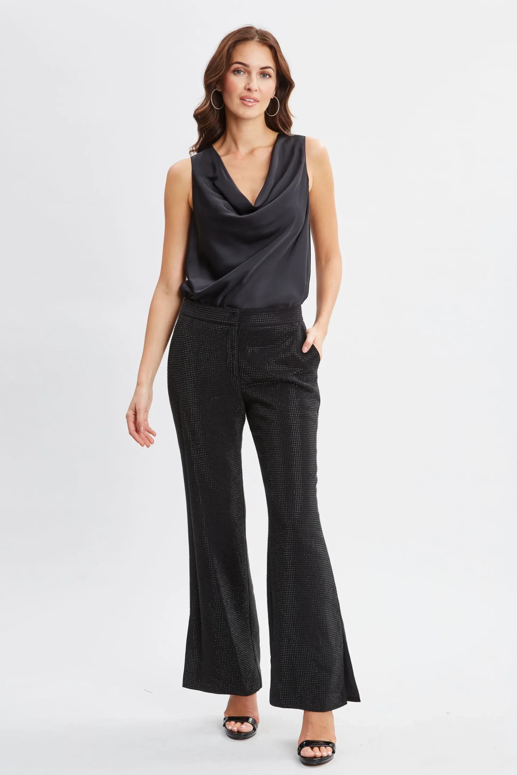 Elie Tahari Bottoms|Suiting-Rhinestone Embellished Pants Noir